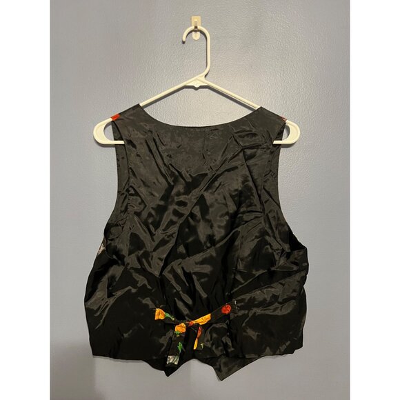 Vintage Women's 111 Main Halloween Pumpkins & Black Cats Button Up Vest SZ LARGE - Picture 8 of 10